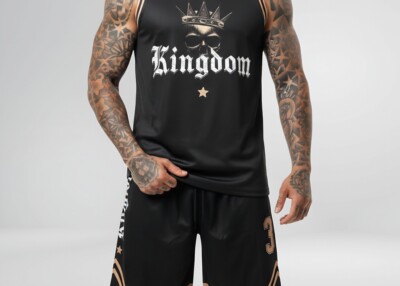 Ensemble Training Kingdom Fighting - Débardeur + Short - Noir/Or