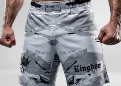 Short de Combat Kingdom Fighting - Blanc/Gris